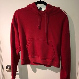 Red cropped hoodie